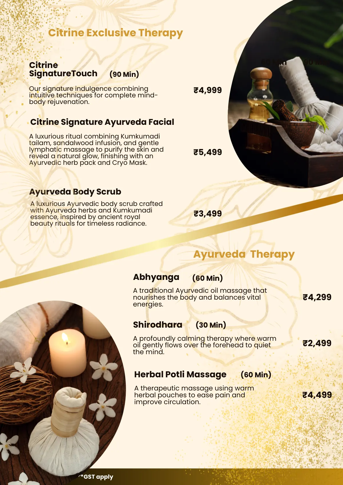 Citrine menu, page 2